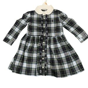 Ralph Lauren Plaid Dress - Black, White, Green